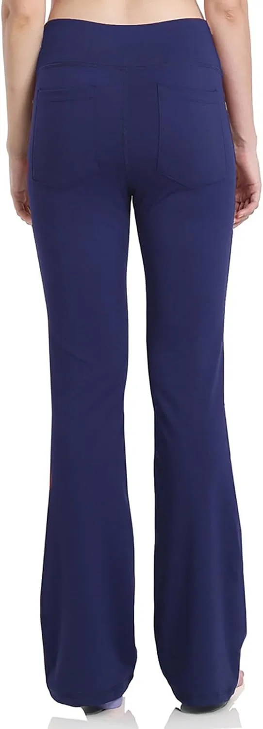 2024 Womens Yoga Pants Stretch High Waist Leggings Regular Solid Flared Pants Casual Soft Active Workout Trousers