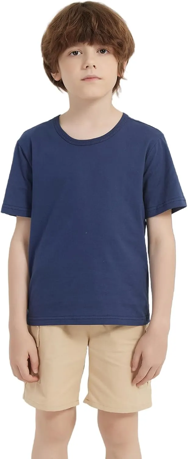 5 Pack Cotton Boys Kids Tshirts Short Sleeve Summer Tops Clothes Tee Shirts for Toddlers(Age 2-12)