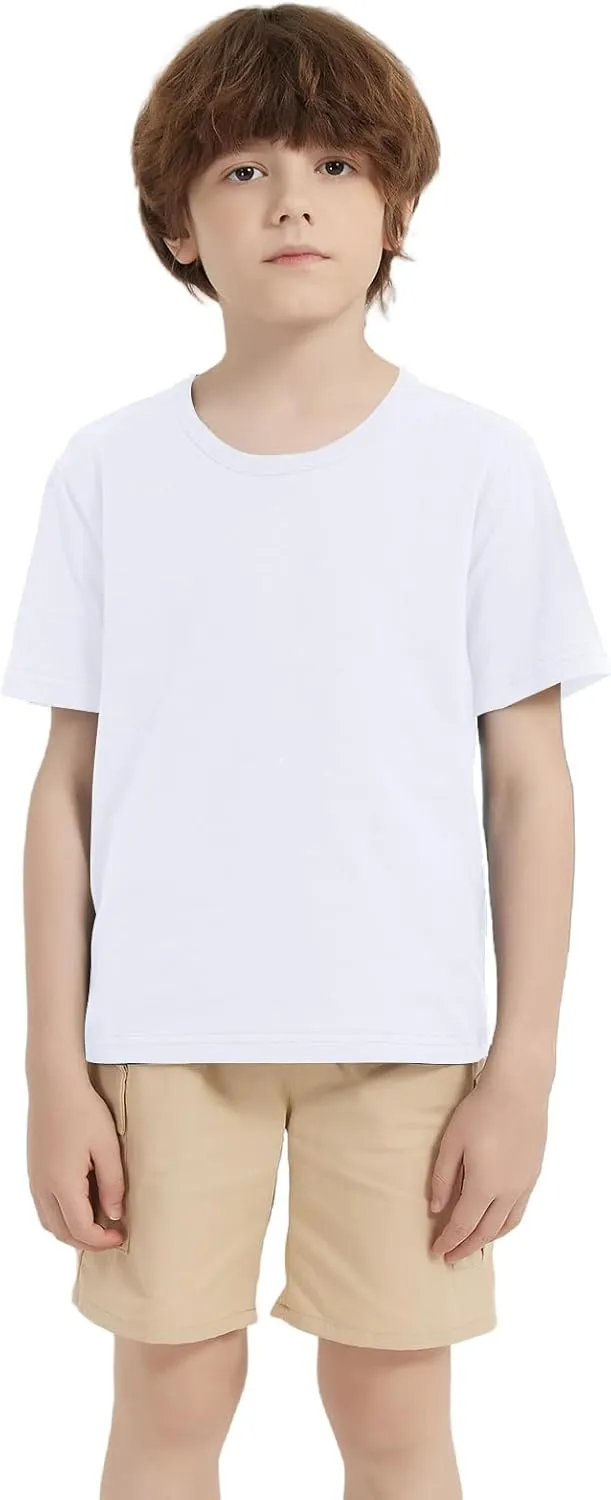 6 Pack Cotton Boys Kids Tshirts Short Sleeve Summer Tops Clothes Tee Shirts for Toddlers(Age 2-12)