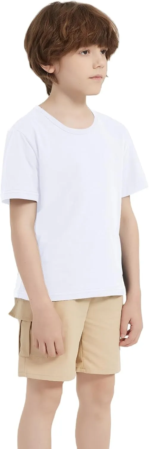 6 Pack Cotton Boys Kids Tshirts Short Sleeve Summer Tops Clothes Tee Shirts for Toddlers(Age 2-12)