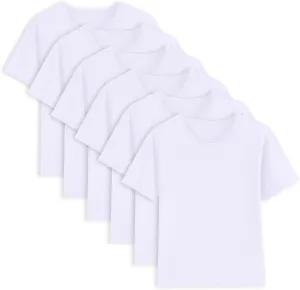 6 Pack Cotton Boys Kids Tshirts Short Sleeve Summer Tops Clothes Tee Shirts for Toddlers(Age 2-12)