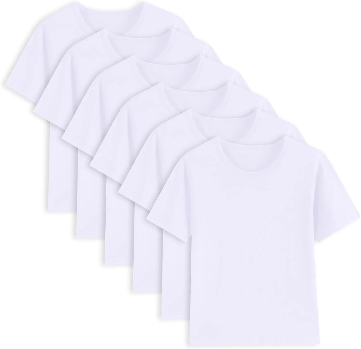 6 Pack Cotton Boys Kids Tshirts Short Sleeve Summer Tops Clothes Tee Shirts for Toddlers(Age 2-12)