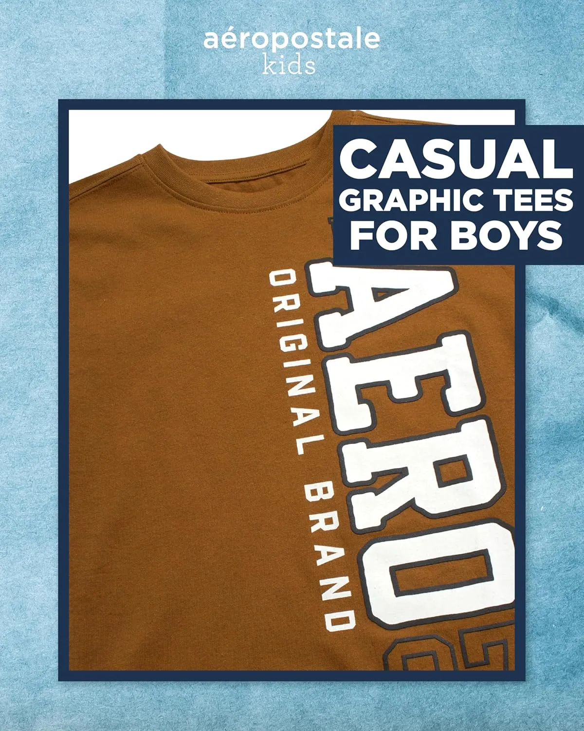 AEROPOSTALE Boys' Graphic T-Shirt - Short Sleeve Kids Crewneck Pullover Tees - Casual Graphic T-Shirts for Boys (Sizes: 8-16)