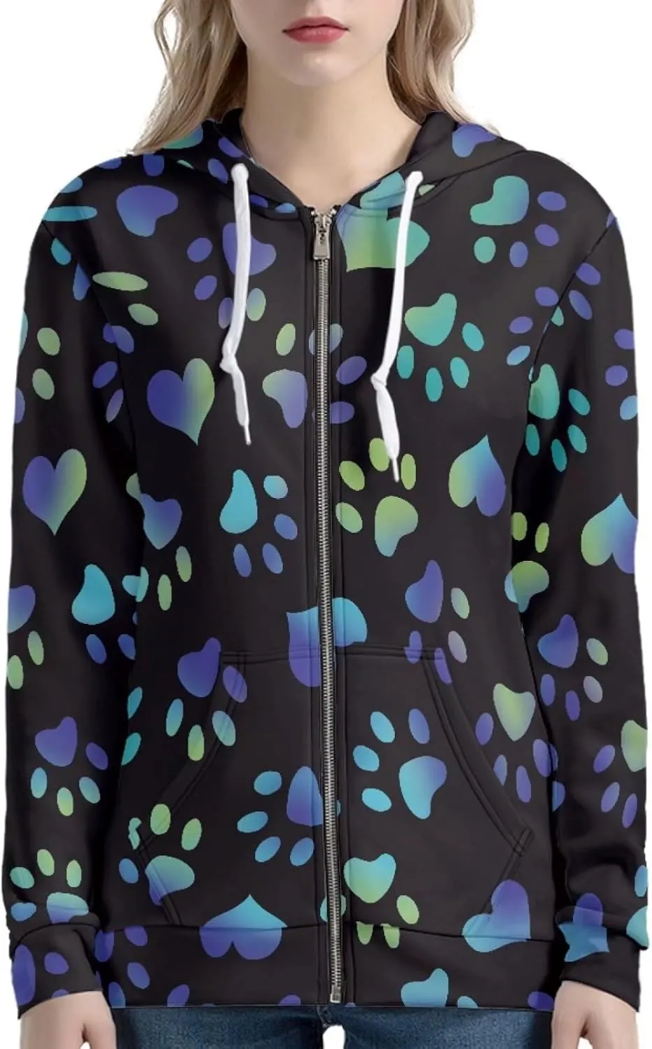 Agoviwo Cute Graphic Zip up Hoodie Women Thin Sweatshirt Tunic Y2k Hoodie Lightweight Workout Hoodie Tunic for Spring