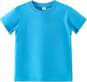 AIWUHE Toddler T Shirts Cotton Summer Tshirts Boys Girls Basic Tee Undershirts Short Sleeve Clothes Crew Neck Shirts 2-7Y