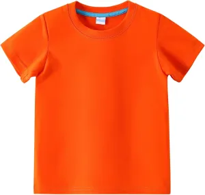 AIWUHE Toddler T Shirts Cotton Summer Tshirts Boys Girls Basic Tee Undershirts Short Sleeve Clothes Crew Neck Shirts 2-7Y