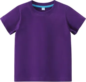 AIWUHE Toddler T Shirts Cotton Summer Tshirts Boys Girls Basic Tee Undershirts Short Sleeve Clothes Crew Neck Shirts 2-7Y