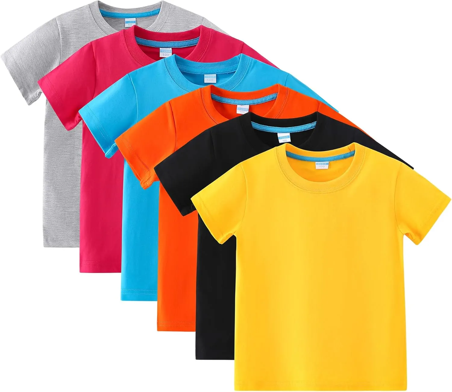 AIWUHE Toddler T Shirts Cotton Summer Tshirts Boys Girls Basic Tee Undershirts Short Sleeve Clothes Crew Neck Shirts 2-7Y
