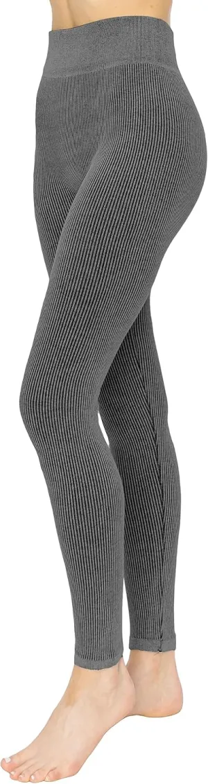 ALWAYS Women's Cotton Yoga Leggings - High Waist Premium Soft Breathable Stretchy Ribbed Leggings
