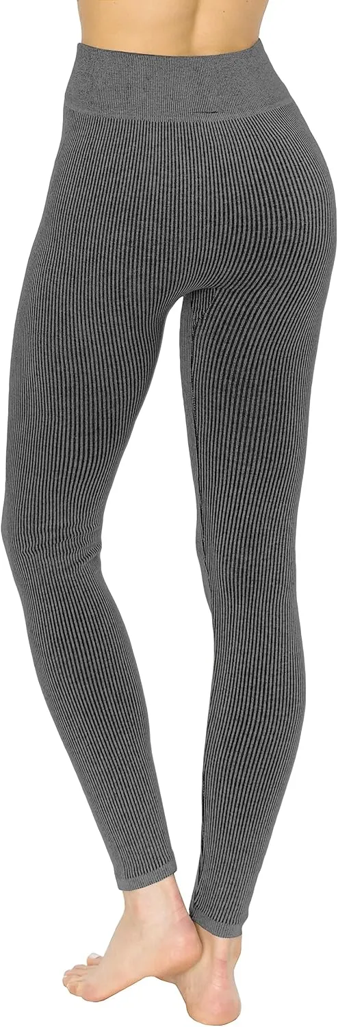 ALWAYS Women's Cotton Yoga Leggings - High Waist Premium Soft Breathable Stretchy Ribbed Leggings