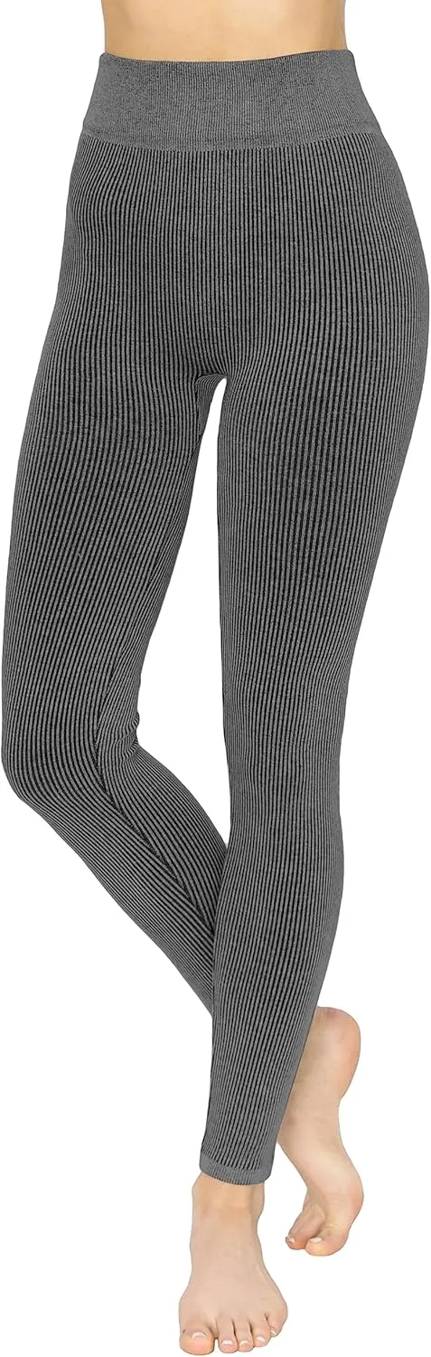ALWAYS Women's Cotton Yoga Leggings - High Waist Premium Soft Breathable Stretchy Ribbed Leggings