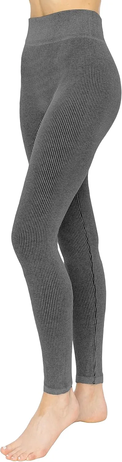 ALWAYS Women's Cotton Yoga Leggings - High Waist Premium Soft Breathable Stretchy Ribbed Leggings