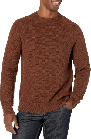 Amazon Essentials Oversized Crewneck Sweater for Men, Textured, Cotton