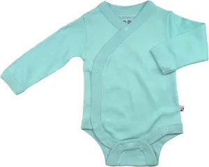 Babysoy Long Sleeve Kimono for Newborn, Infant, Unisex Baby - Cotton & Azlon - Side-Snap Baby Onesies, Long Sleeve Onesies