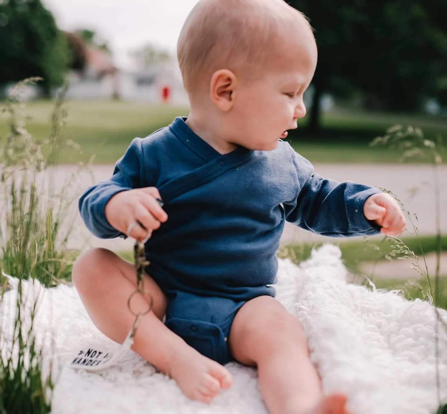 Babysoy Long Sleeve Kimono for Newborn, Infant, Unisex Baby - Cotton & Azlon - Side-Snap Baby Onesies, Long Sleeve Onesies