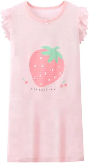 BANGSAUR Girls' Dresses, Cotton Summer Night Sleep Dress, 3-12 Years