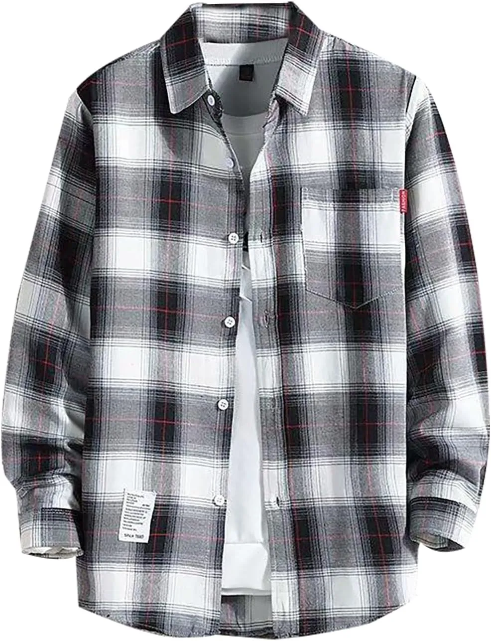 BIFUTON Flannel Shirt for Men Lightweight Button Down Long Sleeve Plaid Shirts Casual Stylish Workout Jackets Fall Cardigan