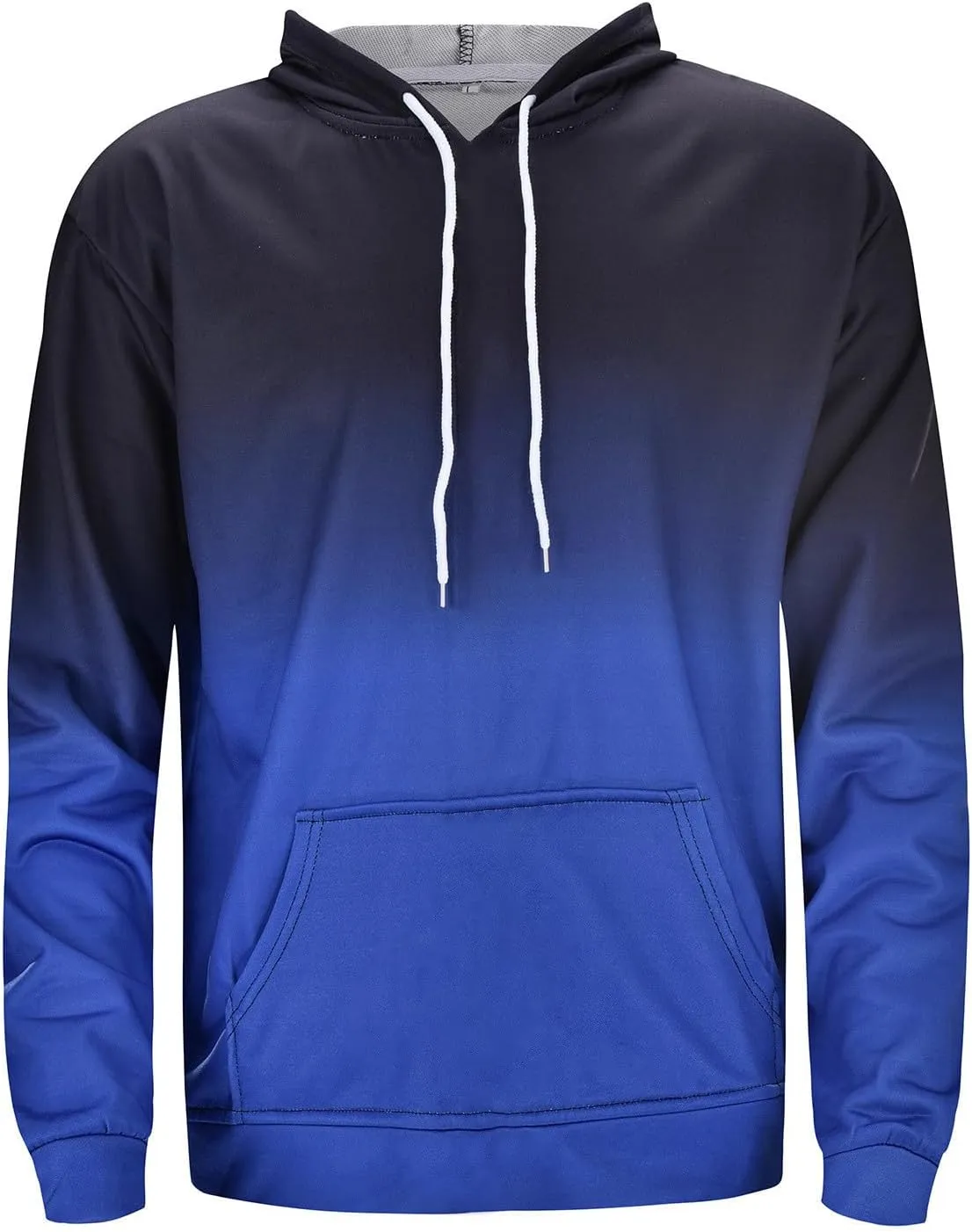 Black Hoodie Men Block Tie-Dye Drawstring Long Sleeve Hooded Pocket Sweatershirt Top Poloo Hoodie Hoodie For Men
