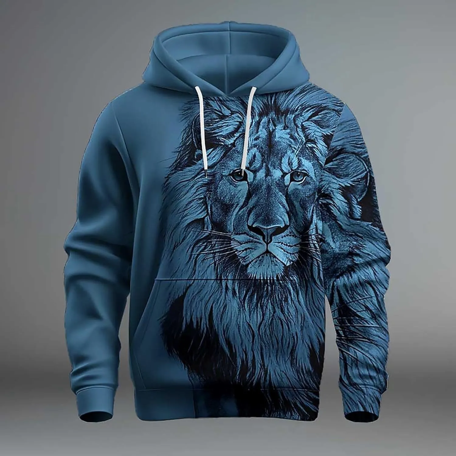 Blue Hoodie And Winter Casual Loose Solid Hooded Sweater Top Black Hoodies Men Zip Up Hoodie Men Mens Hoodie