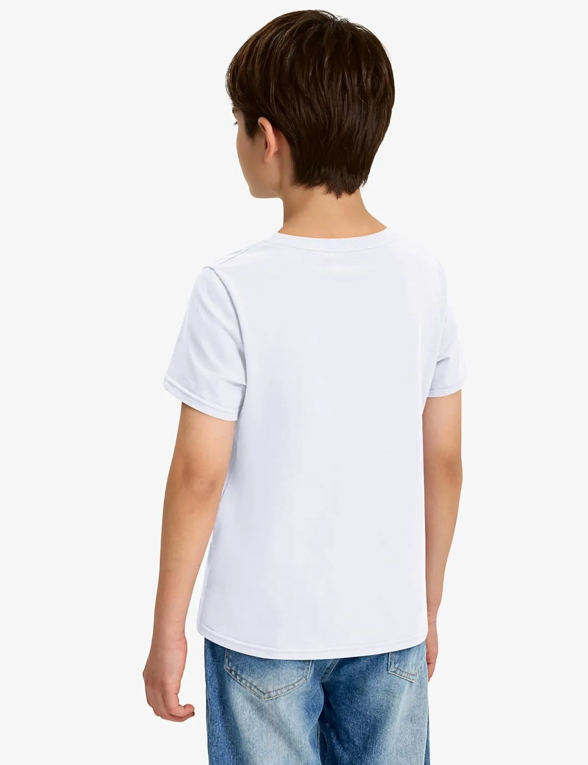 BOOPH Boys Shirts Short Sleeve T-Shirts Kids Basic Crew Neck Tops Casual Cotton Tees Clothes