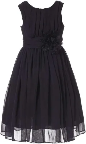 Bow Dream Junior Bridesmaids Little Girls Elegant Ruffle Chiffon Summer Flowers Girls Dresses