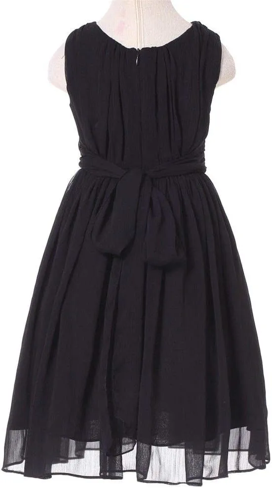 Bow Dream Junior Bridesmaids Little Girls Elegant Ruffle Chiffon Summer Flowers Girls Dresses