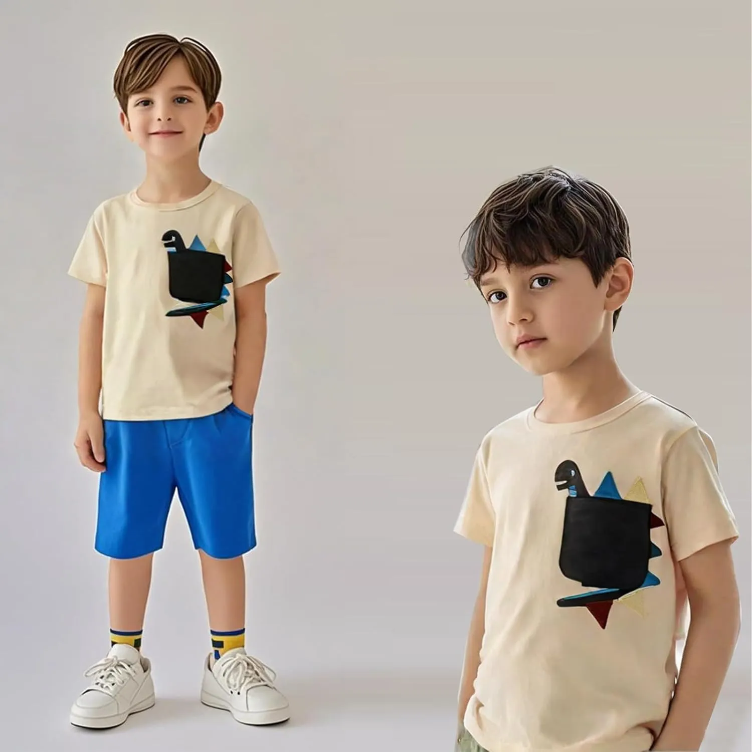 Boys T-Shirts Kids American Independence Day Shirts Toddler Boy Animal Striped Monster Truck 4th of July Top Tees