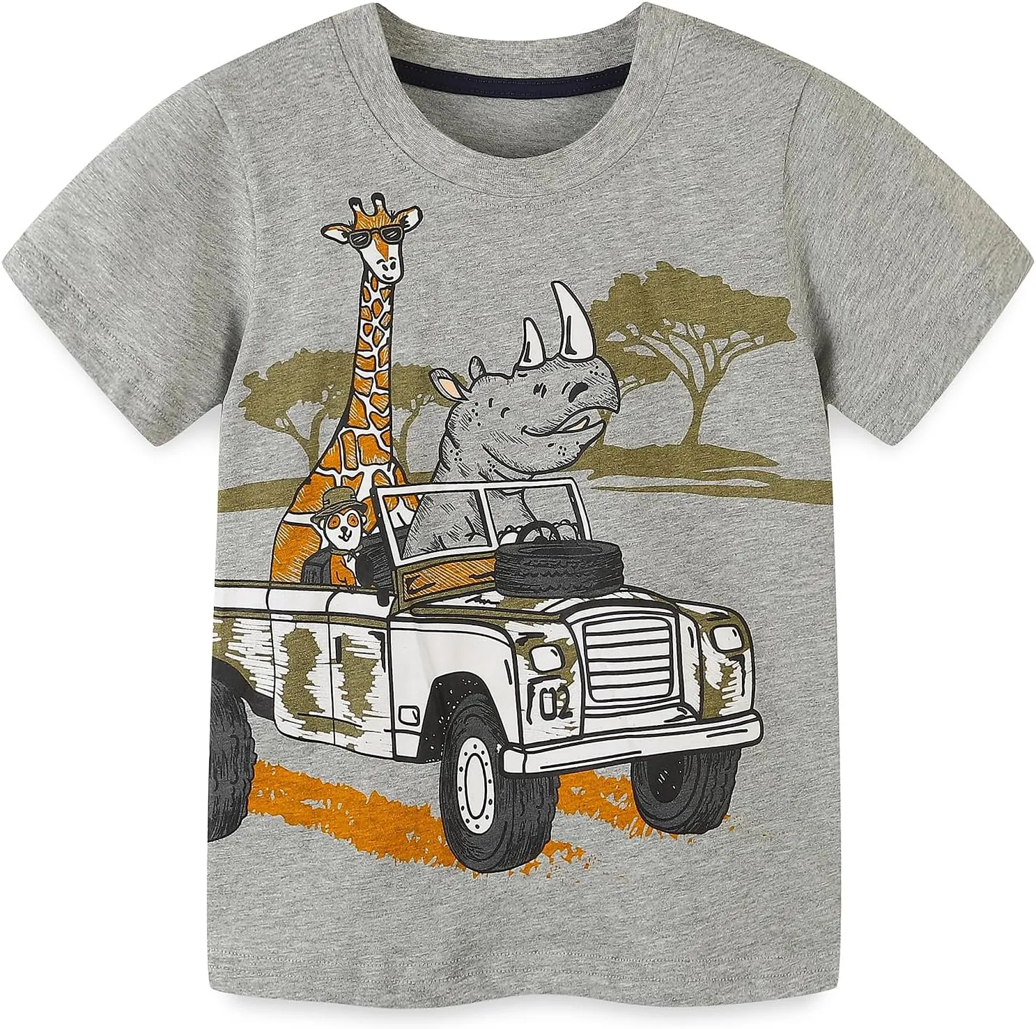 Boys T-Shirts Kids American Independence Day Shirts Toddler Boy Animal Striped Monster Truck 4th of July Top Tees