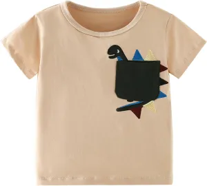 Boys T-Shirts Kids American Independence Day Shirts Toddler Boy Animal Striped Monster Truck 4th of July Top Tees