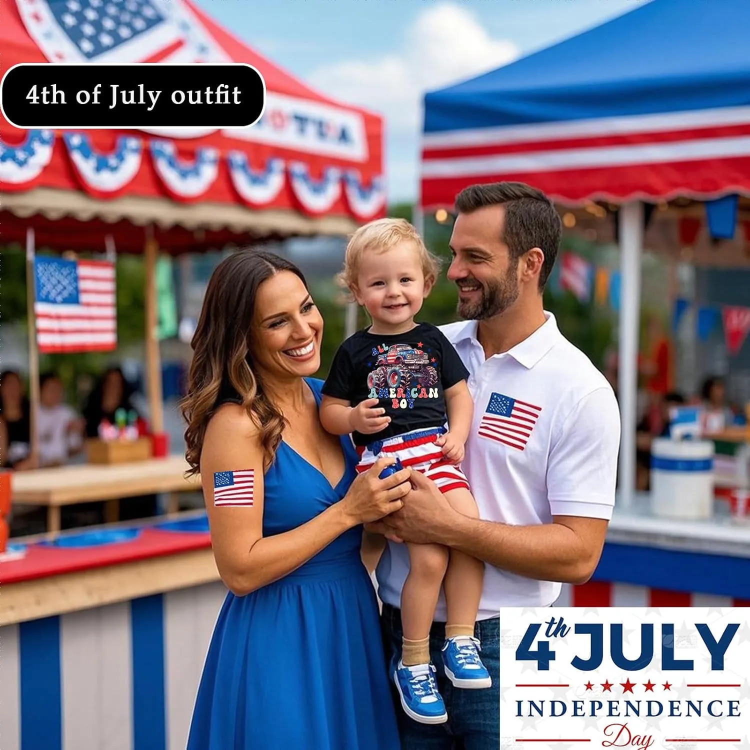 Boys T-Shirts Kids American Independence Day Shirts Toddler Boy Animal Striped Monster Truck 4th of July Top Tees