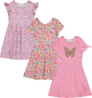 BTween 3-PC Girls Summer Dress Set - Short Sleeve Casual Skater Dresses