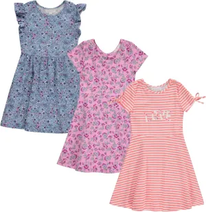 BTween 3-PC Girls Summer Dress Set - Short Sleeve Casual Skater Dresses