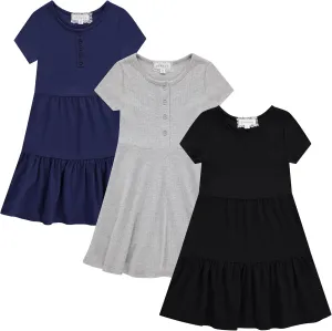 BTween 3-PC Girls Summer Dress Set - Short Sleeve Casual Skater Dresses