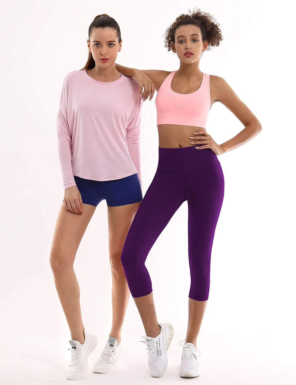 BUBBLELIME 19" Basic/Out Pockets High Waist Yoga Pants Women Workout Running Leggings Tummy Control