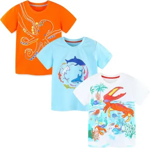 Bumeex Toddler Boy's 3pk Short Sleeve Tshirt