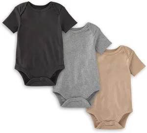 Burt's Bees Baby Unisex Baby 3-Pack Short Sleeve Bodysuits, 100% Organic Cotton