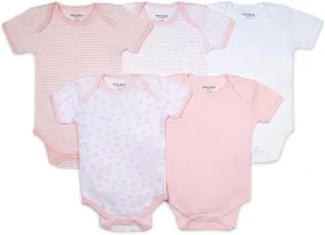 Burt's Bees Baby Unisex Baby Bodysuits, 5-pack Short & Long Sleeve One-pieces, 100% Organic Cotton Bodysuit