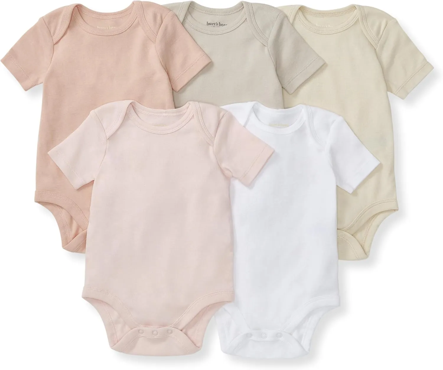 Burt's Bees Baby Unisex Baby Bodysuits, 5-pack Short & Long Sleeve One-pieces, 100% Organic Cotton Bodysuit
