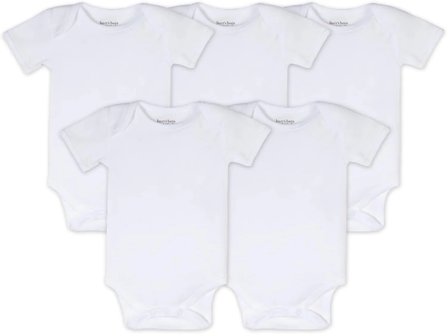 Burt's Bees Baby Unisex Baby Bodysuits, 5-pack Short & Long Sleeve One-pieces, 100% Organic Cotton Bodysuit