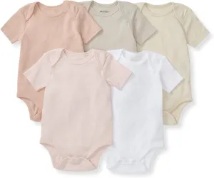 Burt's Bees Baby Unisex Baby Bodysuits, 5-pack Short & Long Sleeve One-pieces, 100% Organic Cotton Bodysuit