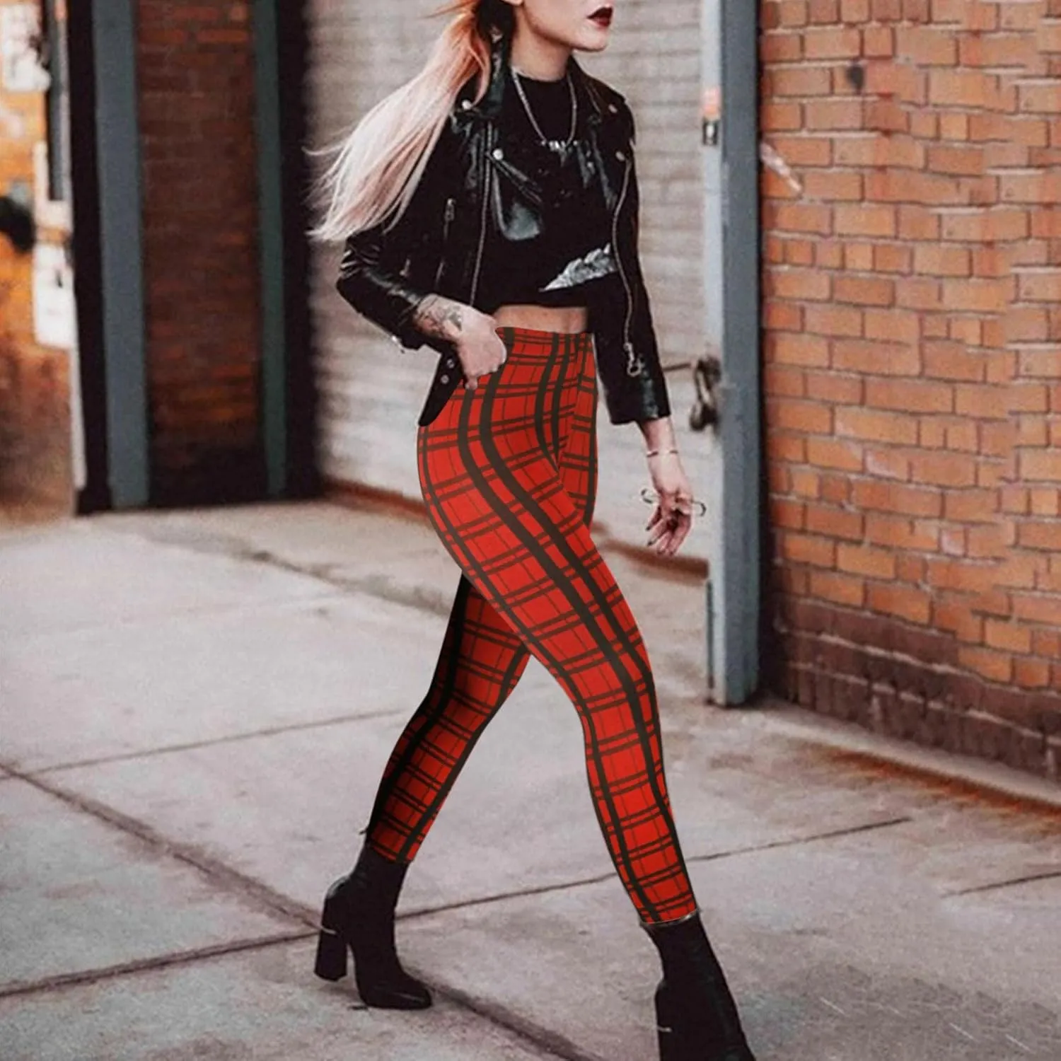 Casual Leggings for Women High Waist Printed Tummy Control Butt Lifting Pants Stretch Causal Athletic Patterned Fitted