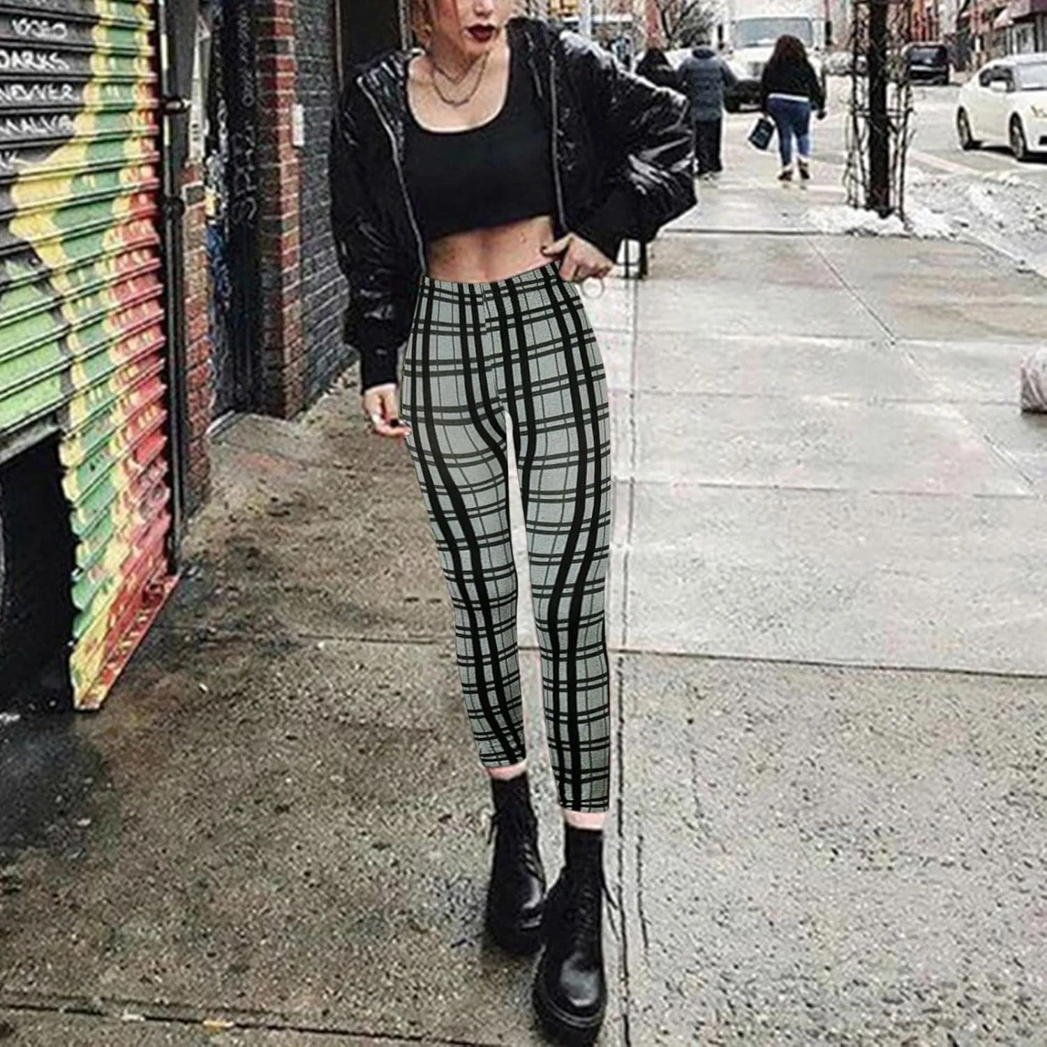 Casual Leggings for Women High Waist Printed Tummy Control Butt Lifting Pants Stretch Causal Athletic Patterned Fitted