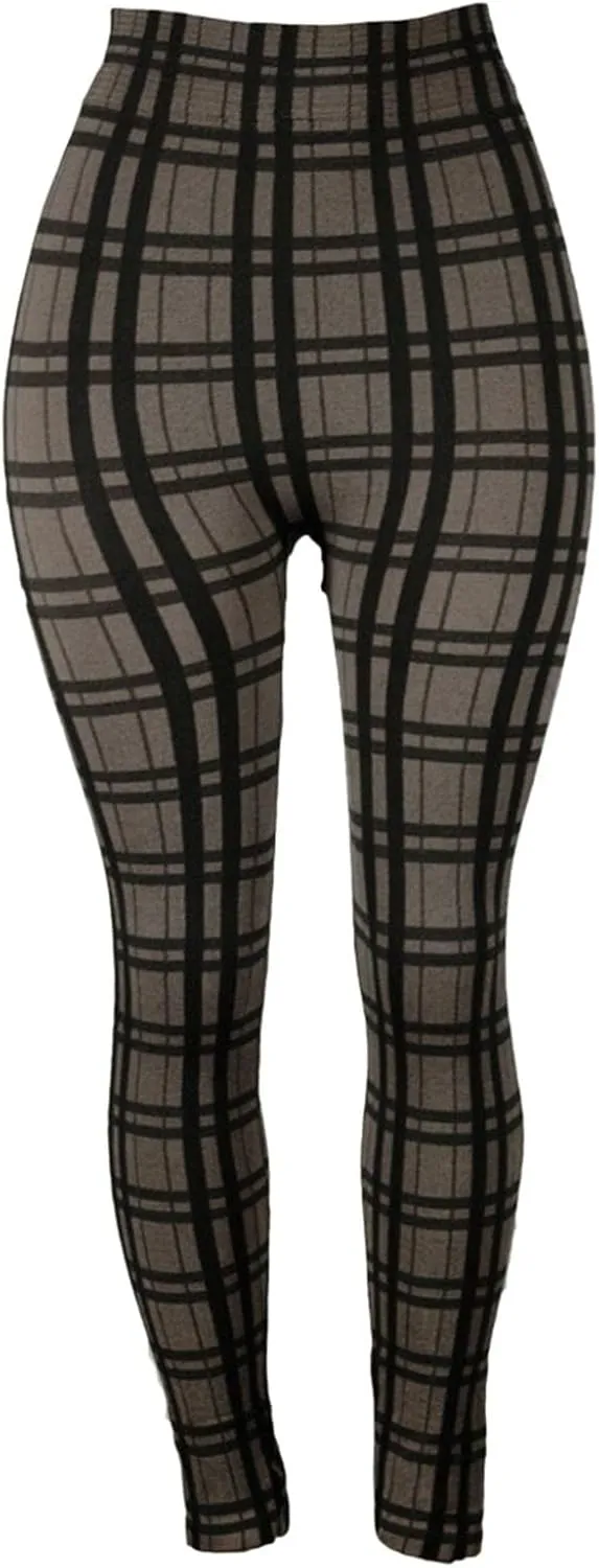 Casual Leggings for Women High Waist Printed Tummy Control Butt Lifting Pants Stretch Causal Athletic Patterned Fitted