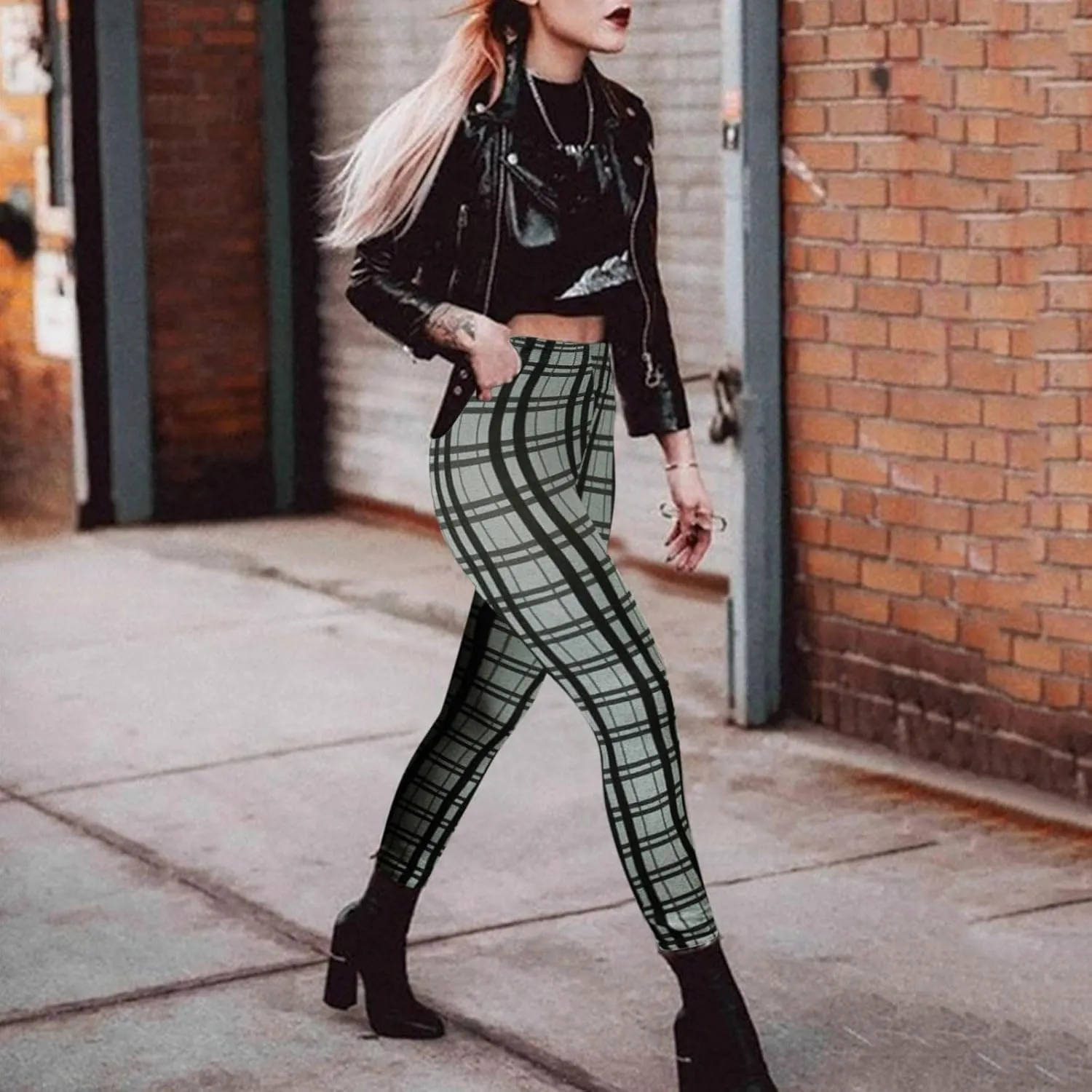 Casual Leggings for Women High Waist Printed Tummy Control Butt Lifting Pants Stretch Causal Athletic Patterned Fitted