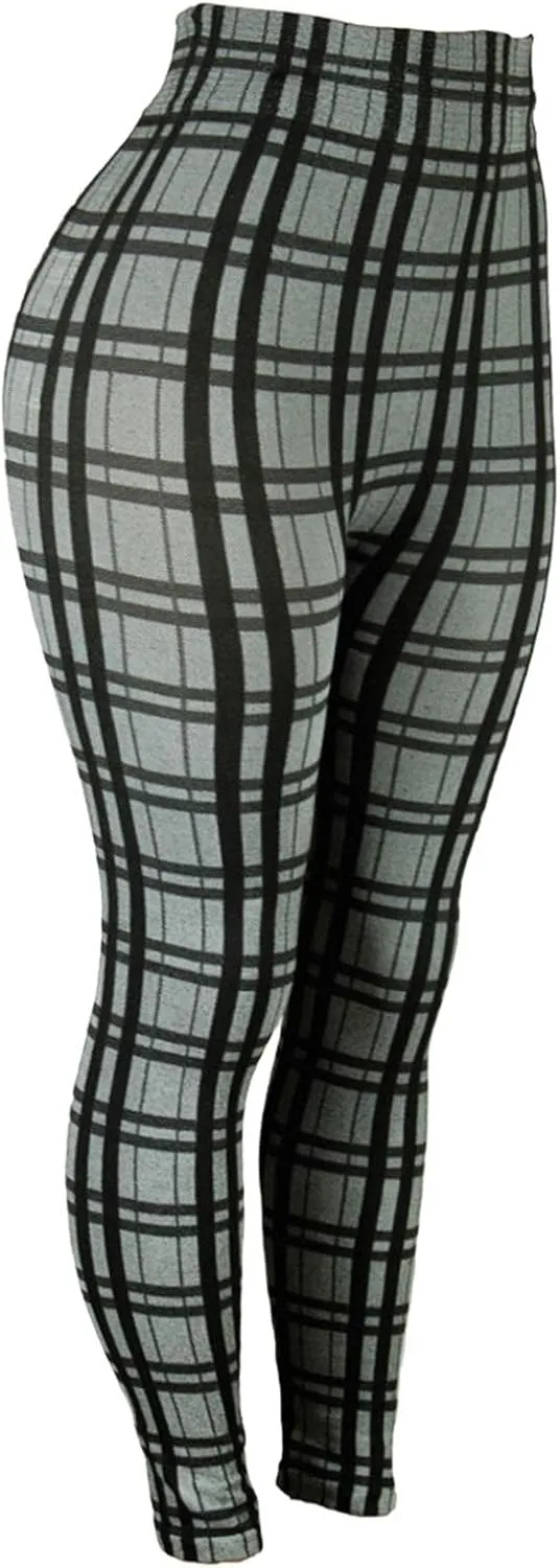 Casual Leggings for Women High Waist Printed Tummy Control Butt Lifting Pants Stretch Causal Athletic Patterned Fitted