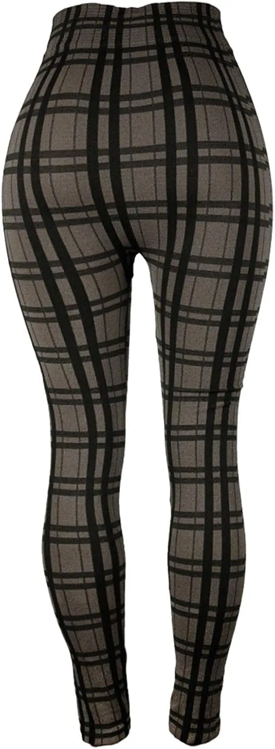 Casual Leggings for Women High Waist Printed Tummy Control Butt Lifting Pants Stretch Causal Athletic Patterned Fitted