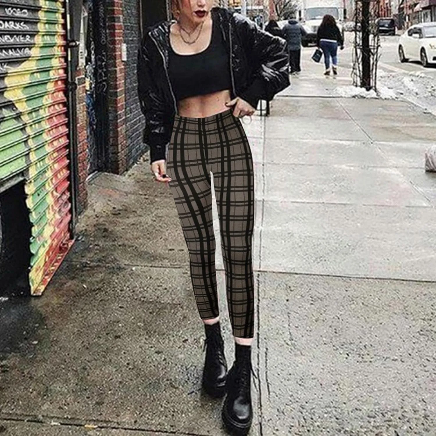 Casual Leggings for Women High Waist Printed Tummy Control Butt Lifting Pants Stretch Causal Athletic Patterned Fitted