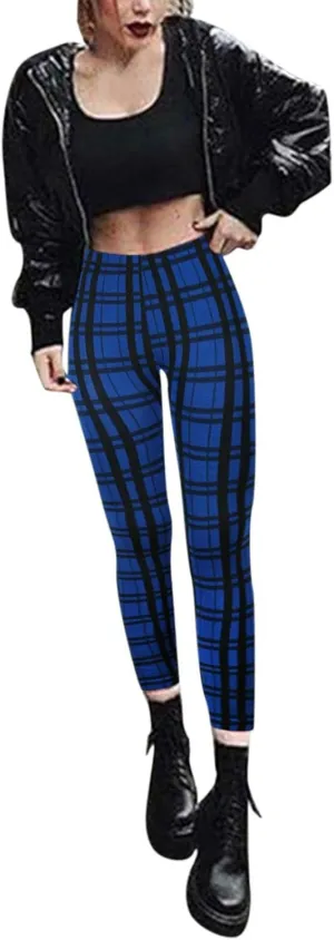 Casual Leggings for Women High Waist Printed Tummy Control Butt Lifting Pants Stretch Causal Athletic Patterned Fitted