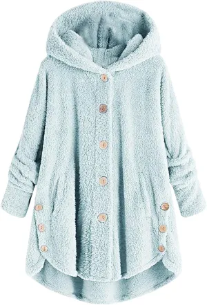 Ceboyel Women Teddy Sweatshirt Jacket Fleece Sweater Hoodies Fuzzy Sherpa Cute Pullover Tops Warm Fall Winter Clothing