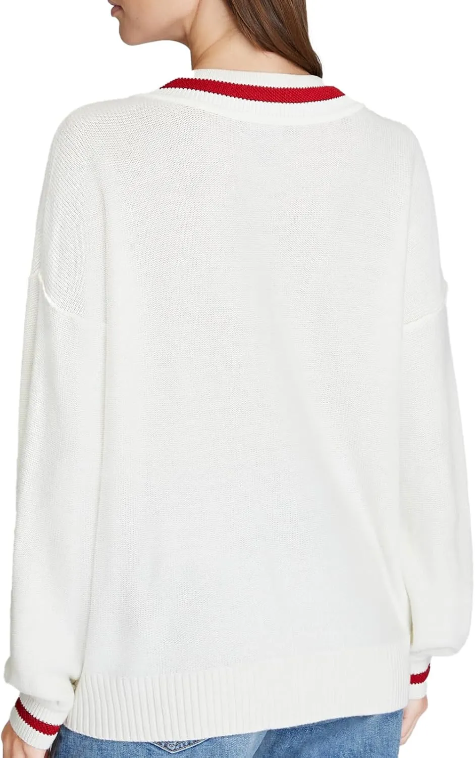Club Monaco Women's Oversized V Neck Sweater